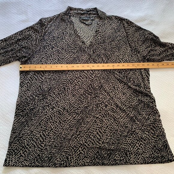 NEW Apt. 9 leopard cheetah animal print draped faux wrap pullover top blouse - Picture 7 of 8